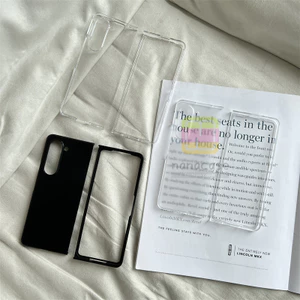 Ốp lưng PC cứng siêu mỏng trong mờ đen cho Samsung Galaxy Z Fold 6/5/4/3