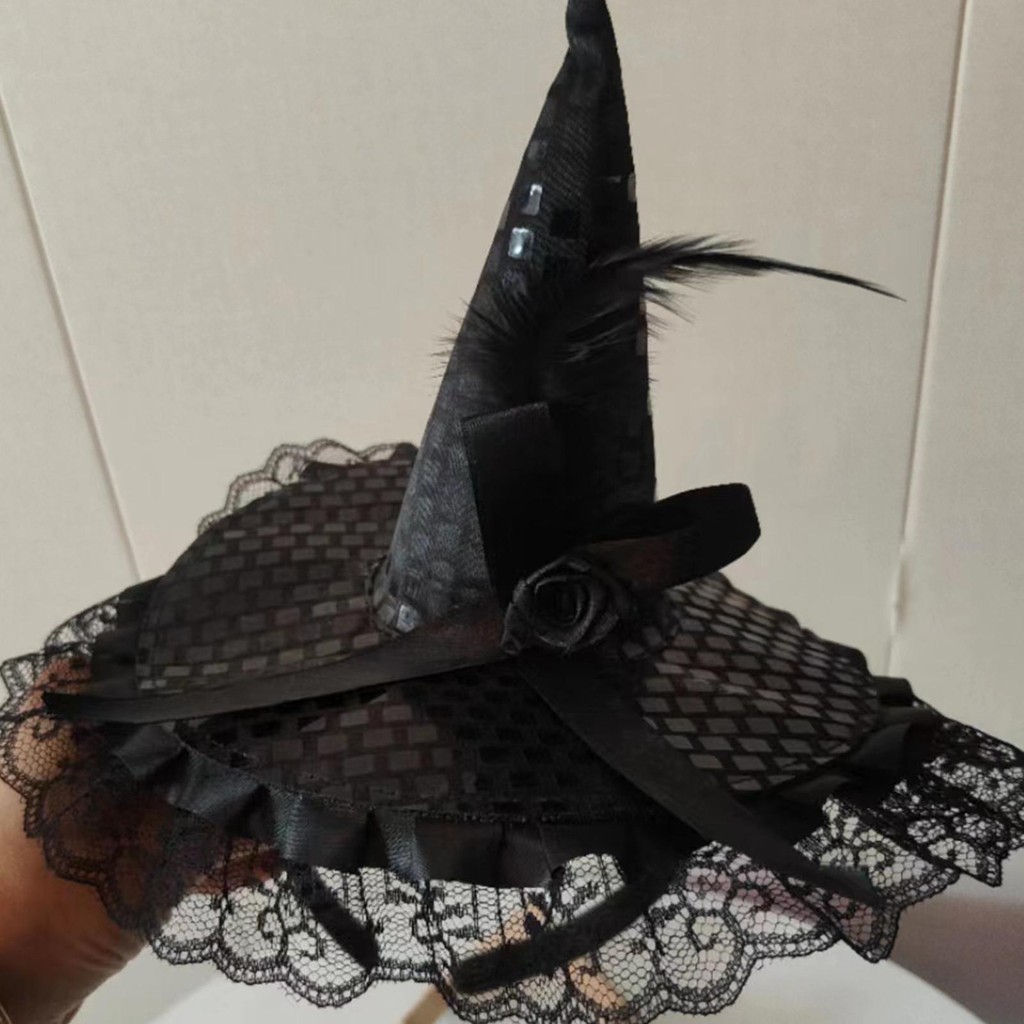 Halloween Phù Thủy Đầu Mũ Vòng Ban Nhạc Kim Sa Lấp Lánh Ren Halloween Băng Đô Thanh Lịch Mũ Tóc Vòng Trang Phục Mũ Cho Halloween Trang Phục Tiệc Giáng Sinh jiwvn