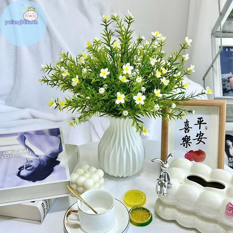 Pufangbliss 1 Chiếc Bình Hoa Bắc Âu Giả Gốm Nhựa Hoa Bình Hoa Phòng Khách Để Bàn Trang Trí Đám Cưới Trung Tâm Sắp Xếp VN