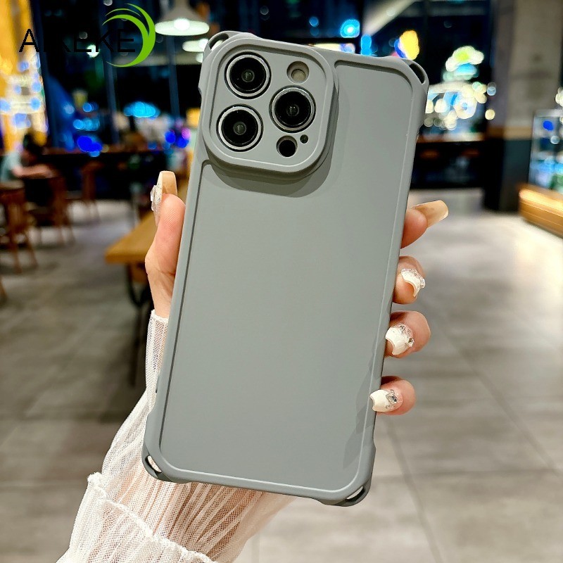 Tương Thích Cho iPhone 16 15 14 Plus iPhone 16 15 14 13 Pro Max 16Pro 15Pro 14Pro Ốp lưng Mờ Mờ Đơn Giản Mềm Silicon Ốp Lưng Có Túi Khí Có Dây Buộc Lỗ