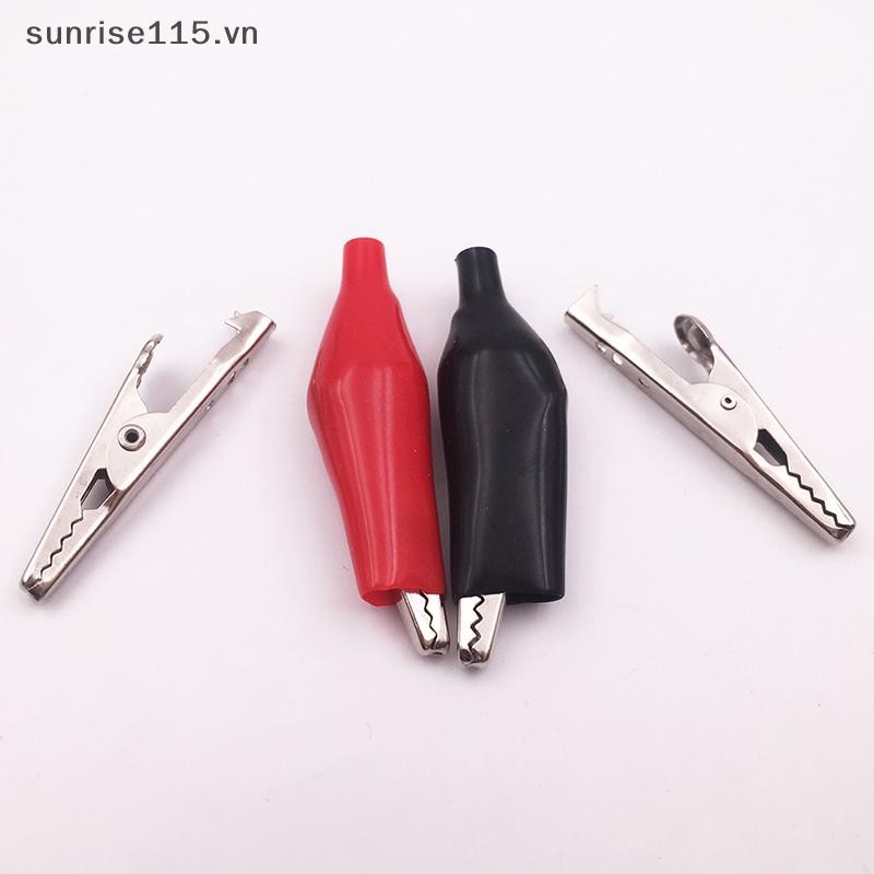 Srvn 12 Chiếc 28MM Đen Đỏ Xanh Đen Vàng Nhựa Mềm Bọc Tesg Đầu Dò Cá Sấu Kẹp Kiểm Tra.