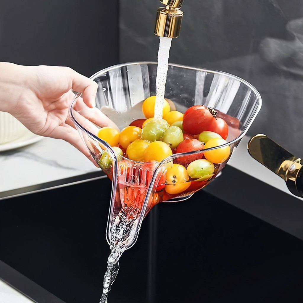 Rổ Nhựa Đựng Trái Cây / salad Đa Năng Sáng Tạo Cho Bồn Rửa Nhà Bếp