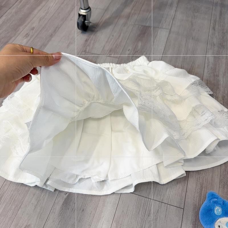 CHÂN VÁY NGẮN TẦNG REN 35-70KG BIGSIZE CÓ QUẦN BẢO HỘ Nữ