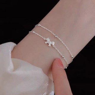 S925 Bạc Đôi Bướm Vòng Tay Đơn Giản Trang Sức Thời Trang Nữ Sinh Quà Tặng