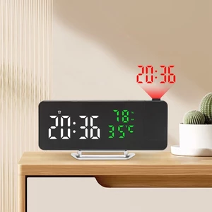 Đồng hồ sáng tạo SA có màn hình LED và chiếu nhiệt độ ẩm thời gian cho không gian trong nhà