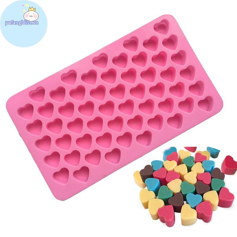 Pufangbliss Khuôn Trái Tim Khay Silicon DIY Chocolate Fondant Khuôn 3D Bánh Ngọt VN