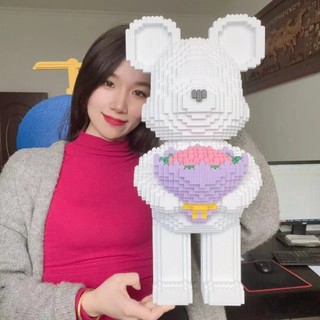 Tương thích với Lego Cặp đôi Phong cách Bó hoa Gấu bạo lực Khối xây dựng Đồ chơi Chuỗi khâu hạt Quà tặng giá trị cao cho các đối tượng N5LM