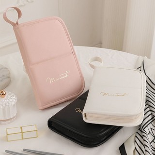Túi đựng cọ trang điểm JKDESIGN, Hộp đựng mỹ phẩm dung tích lớn 20 lỗ, Hộp đựng cọ bền chống thấm nước màu kem di động