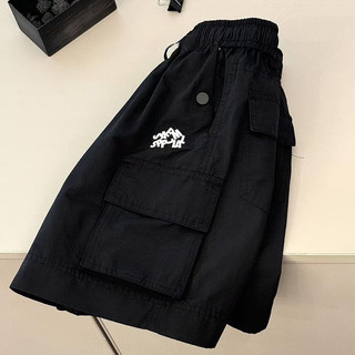 Mùa hè bé trai màu đen giản dị quần short