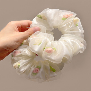 Lưới Hoa Scrunchie Không Hư Tổn, Phù Hợp Tiệc và Hàng Ngày cho Nữ & Bé Gái