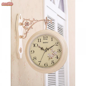 Đồng hồ treo tường hai mặt tinh tế, im lặng với sự quyến rũ của Châu Âu