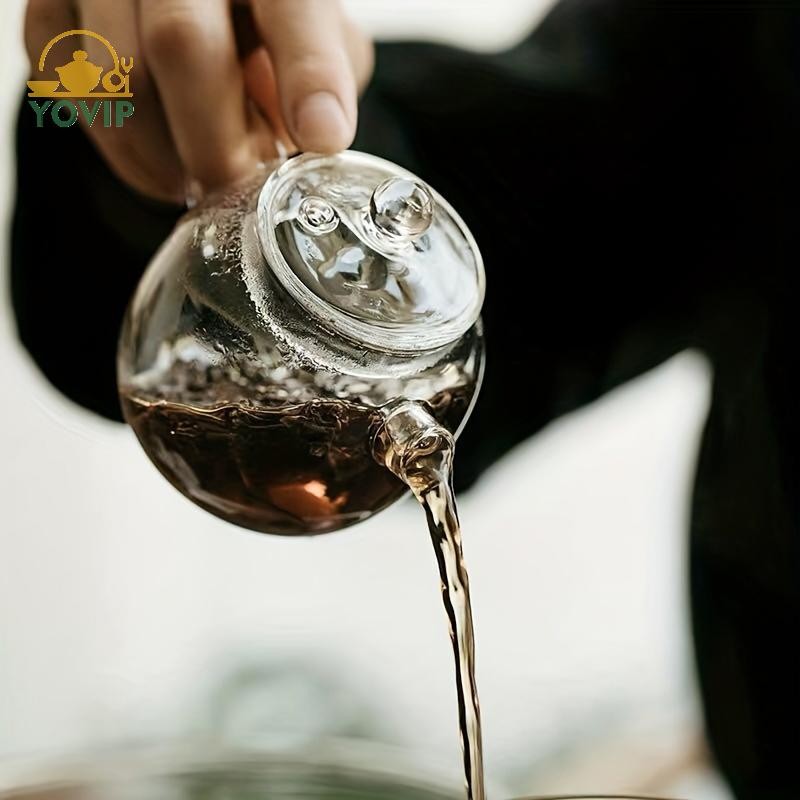 YOVIP 150ml / 5oz Thủy Tinh Trong Suốt Ấm Trà Borosilicate Cao Cho Đồ Uống Nóng Ấm Trà Cho Một Người Kung Fu Cho Văn Phòng Tại Nhà Cafe VN