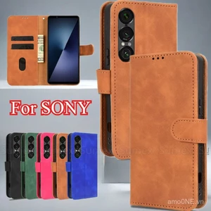 Ốp da lật cho SONY Xperia 1/5/10 II III IV V VI VII 5G, chống sốc, chống rơi, giá đỡ đứng, ví từ tính