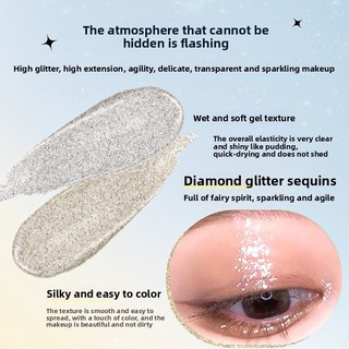 MSMEESUU Soft Light Color Gel Eye Shadow Sequin Liquid Không Dễ Tháo Trang Điểm Ánh Sáng Cao Làm Sáng Chất Lỏng Đơn Sắc Trang Điểm Chống Thấm Nước Giữ Phấn Mắt