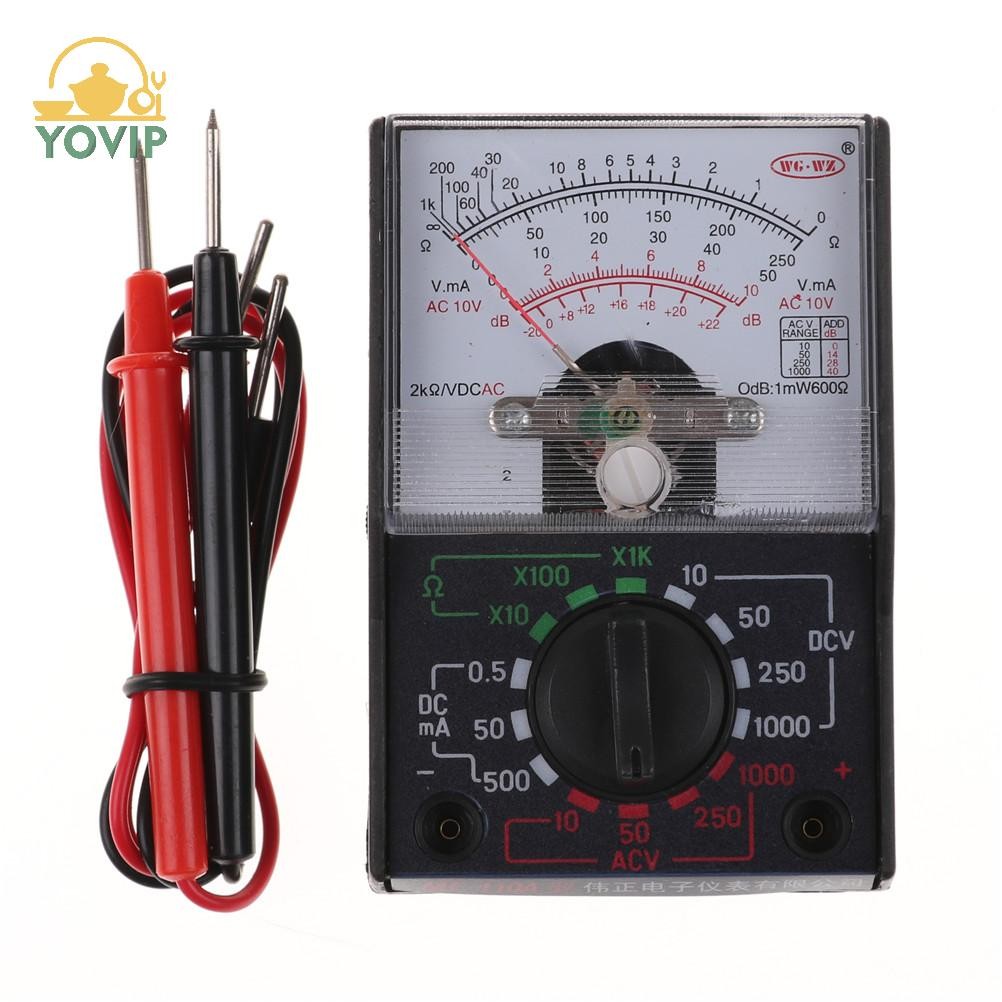YOVIP / AC 1000V Vôn kế 250mA Ampe kế 1K Analog Đồng hồ vạn năng VN