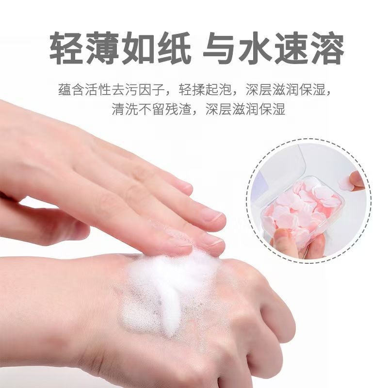 Nước Rửa Tay Cánh Hoa Xà Phòng Kháng Khuẩn Giấy Xà Phòng Tấm Xà Phòng Dùng Một Lần Du Lịch Ngoài Trời Di Động Rửa Tay