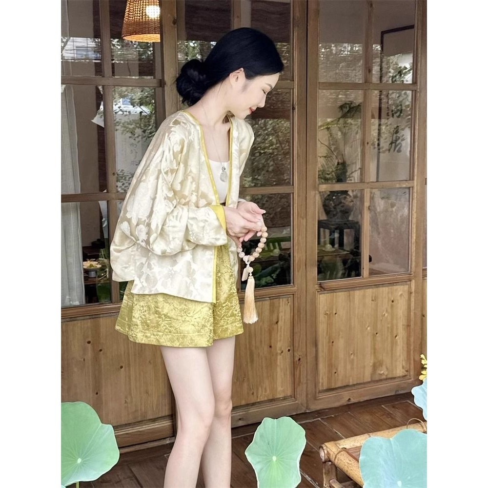 [Yu]Set đồ hai mảnh mùa hè Trung Quốc, phong cách tinh tế, sang trọng, chất liệu thoáng mát.