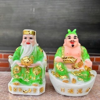 Bộ Thần Tài + Ông Địa đá nhiều màu 15cm- 25cm - phòng thờ, bàn thờ
