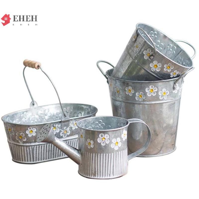 DỄ DÀNG Chậu hoa sắt cổ điển Bình hoa để bàn Cây ban công Xô trồng cây