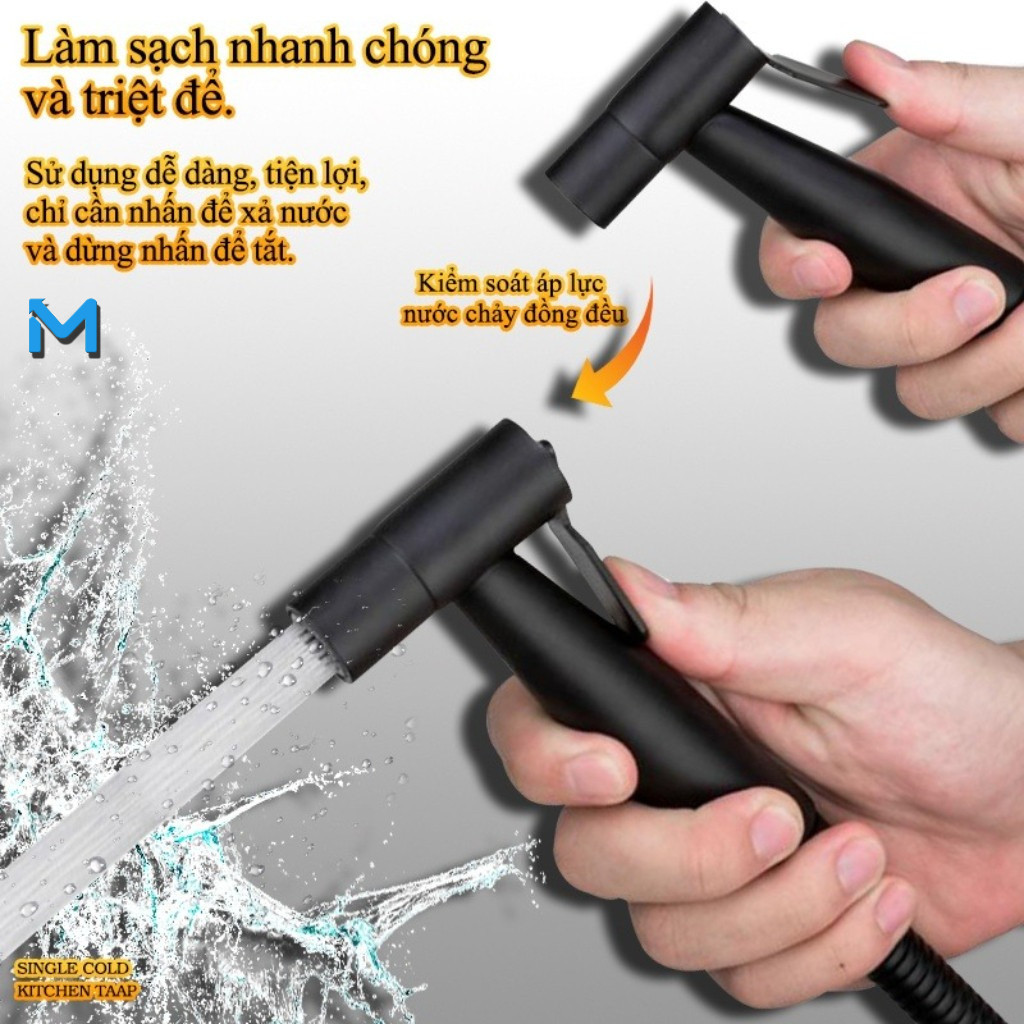 Vòi xịt tollet inox 304 màu đen, Bộ Vòi Xịt Vệ Sinh và Dây INOX 304 ...