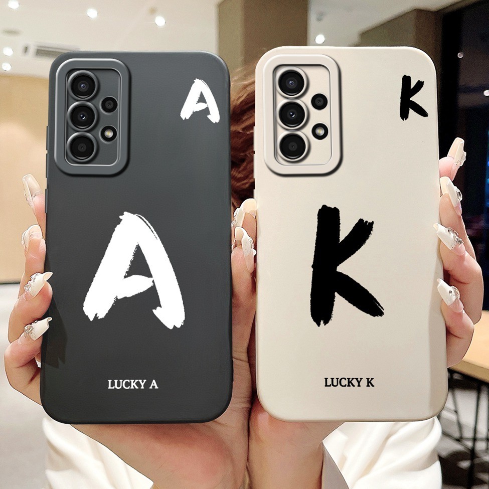 Dành Cho Samsung Galaxy A32 4G A325F A325M A325N Dành Cho Samsung A32 4G Ốp Lưng Thời Trang Đơn Giản Chữ A-Z Thiết Kế Họa Tiết Silicon Ốp Lưng Chống Sốc