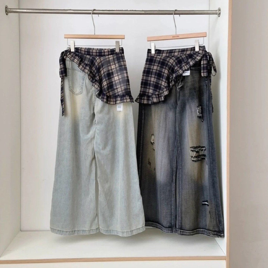 Milyfashion Tất Cả Trận Đấu Voan Kẻ Sọc Ren-Up Mông Rèm Retro Nấm Cạnh Mỏng Hơn Nhìn Váy Quần Áo Nữ
