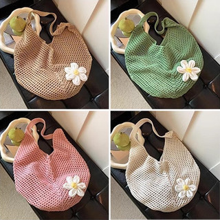 【BabyJoy】Túi cói dệt thủ công,Túi Cói Đi Biển Nữ Cao Cấp,Túi Cói Tote Lưới Phong Cách Hàn Quốc,Đựng Đồ Tiện Lợi