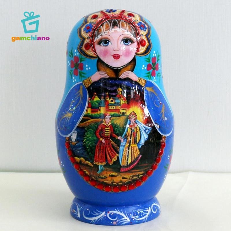 Gamchiano 10 Miếng Làm Tổ Búp Bê Matryoshka Xếp Chồng Bộ Sưu Tập Thủ Công Gỗ Dễ Thương Xếp Chồng Tổ Bộ Để Trang Trí Nhà Cửa Sinh Nhật