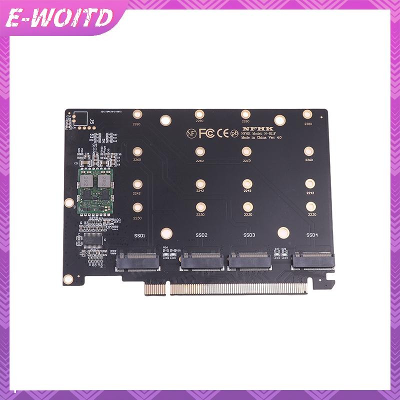 E-woitd 4 Cổng M.2 NVMe SSD sang PCIE X16M Key Ổ Cứng Chuyển Đổi Đầu Đọc Thẻ Mở Rộng HNVN