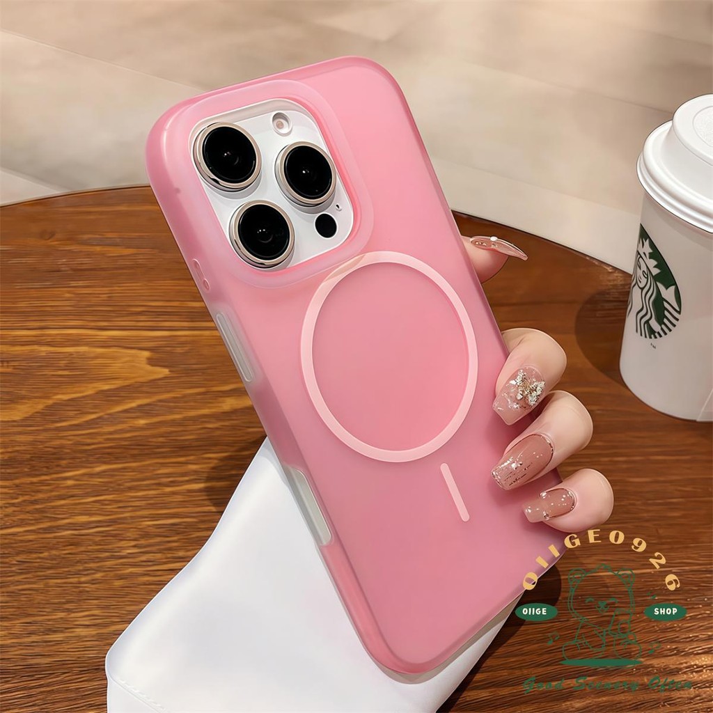 Ốp điện thoại từ tính dạng lỏng chống rơi màu iphone16 Pro Max 15 14 cho vỏ iPhone Vỏ mềm silicon TPU chống sốc