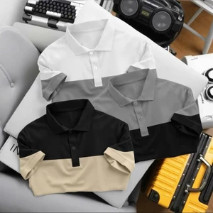 COMBO 3 ÁO POLO SỌC NGANG VẢI THUN CÁ SẤU POLY THÁI 4 CHIỀU