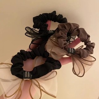 MIKYCO Scrunchies lưới organza có kim cương giả - Phụ kiện tóc thời trang dành cho nữ và bé gái