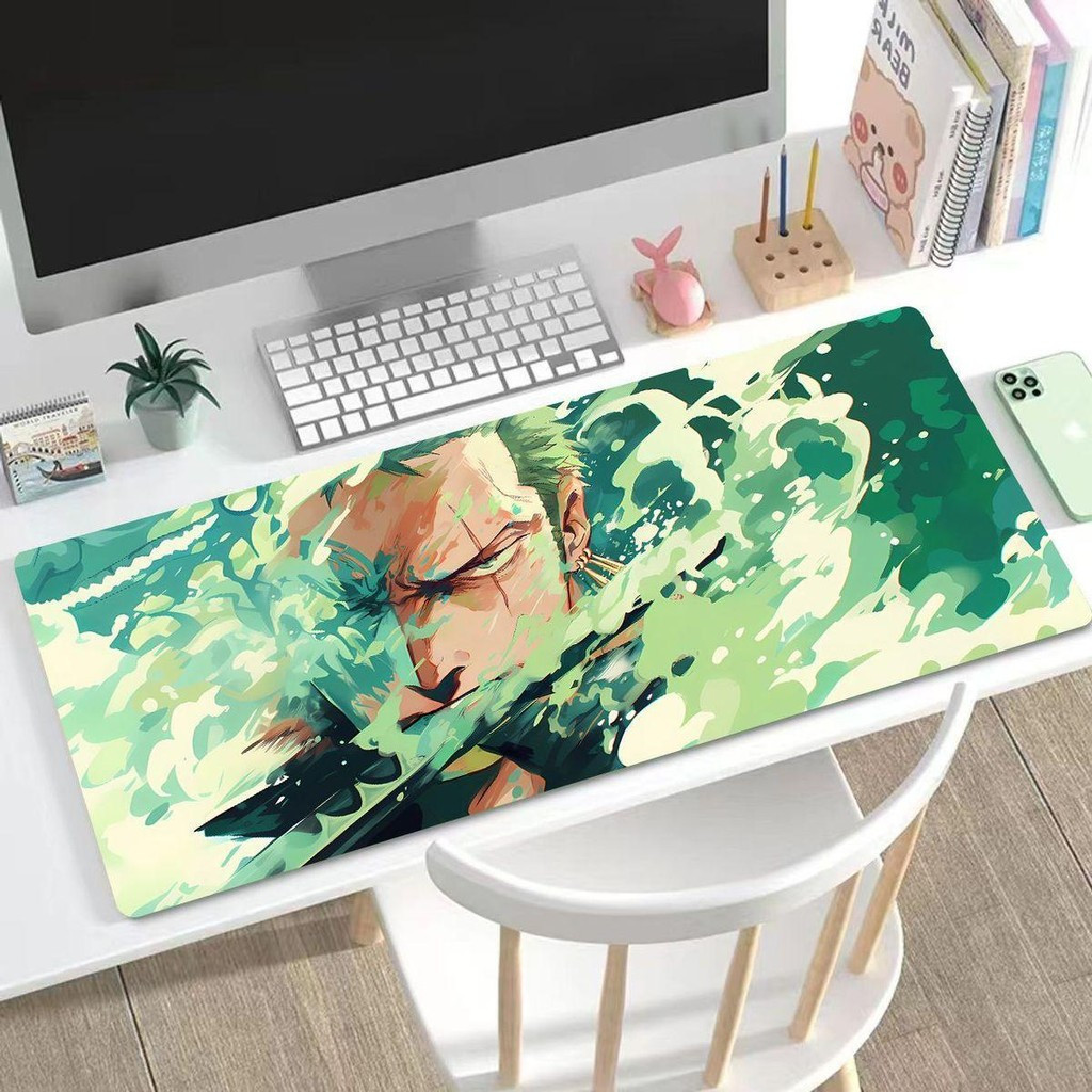 Thảm để bàn Gear 5 Luffy 90x40cm | Chủ đề ONE PIECA Sun God | Đế chống trượt dày 3mm cực lớn | Miếng lót chuột chơi game mở rộng cho PC