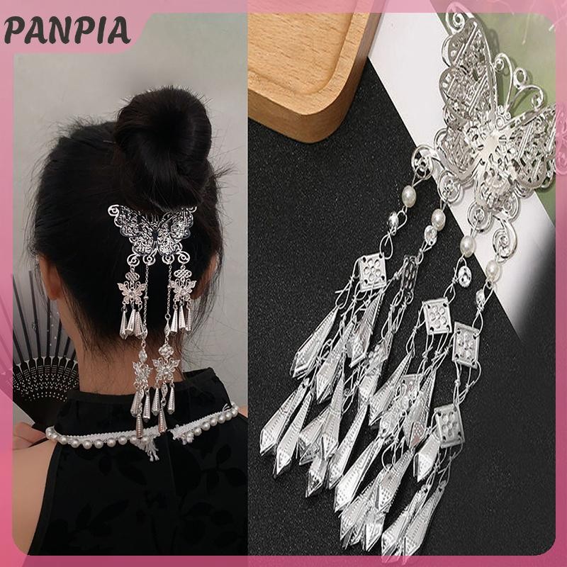PNPIA-Ethnic Tua Rua Chuông Âm Thanh Mặt Trăng Họa Tiết Kẹp Tóc Cho Nữ Trang Sức Tóc Tối Giản Phụ Kiện