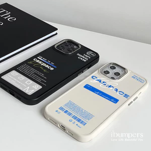 ibumpers Ốp Điện Thoại iPhone Cas: pace Mã Vạch Họa Tiết Nhãn Cho IPhone 16 15 14 12 13 11 Pro Max IP 7 8 Plus X XS XR Ốp Lưng Silicon Mềm Sang Chảnh Chống Sốc