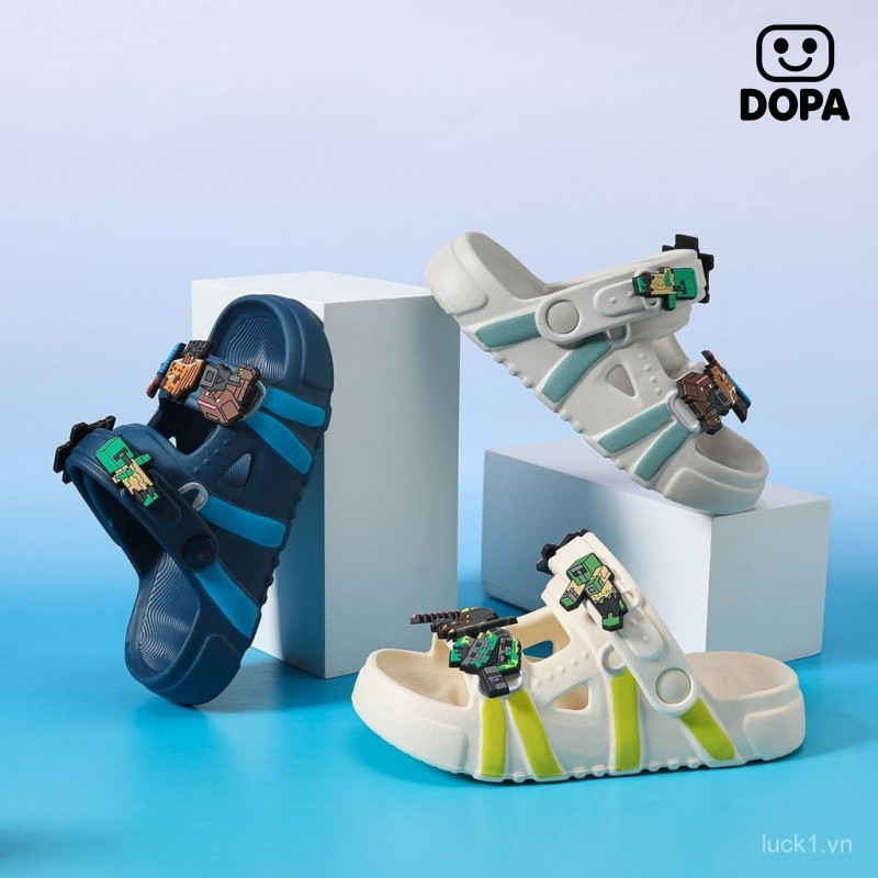 Hoạt Hình Minecraft Dép Trẻ Em Mùa Hè Phong Cách Mới Giày Sandal Bé Trai Dép Chống Trơn Trượt Đế Mềm Cha Mẹ-Con Giày Lật Ngoài Trời