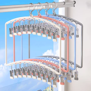 Móc Phơi Đồ 2 Tầng TORO Móc Treo Đồ Lót, Tất Vớ Kẹp Inox Không Gỉ Xoay 360 Độ Chống Trượt