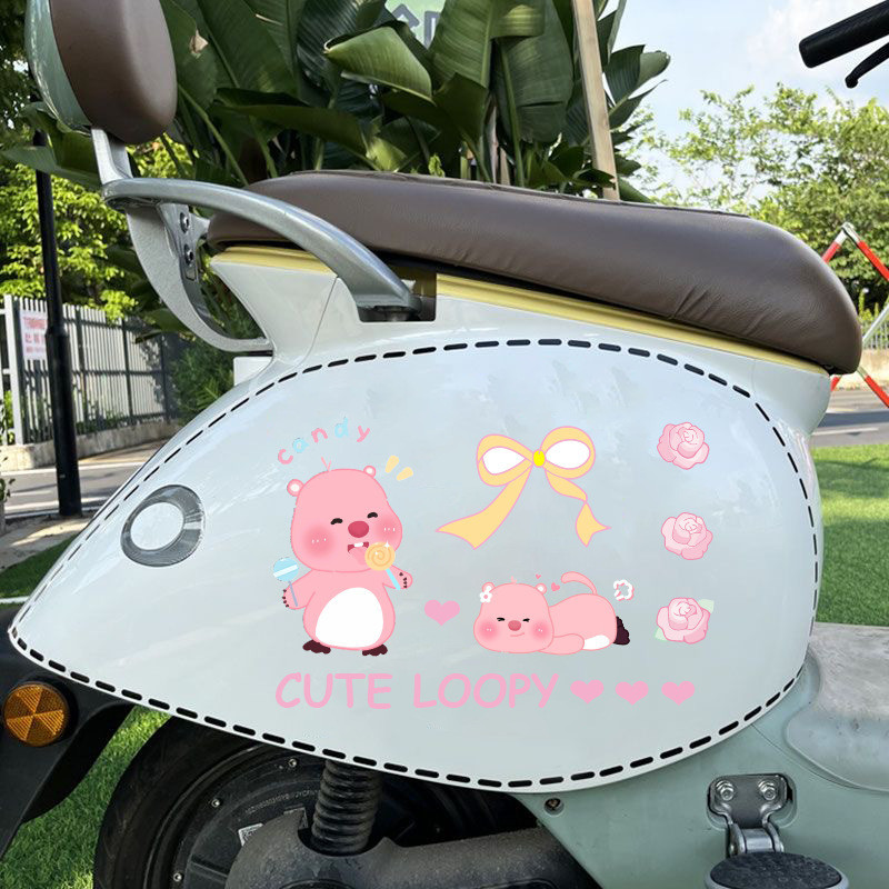 Loopy xe máy nhãn dán hoạt hình hải ly nhãn dán trang trí xe máy xe máy nhãn dán chống thấm nước