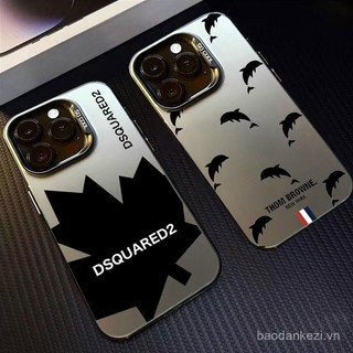 Imd Maple Leaf thương hiệu cho iPhone 15 14 13 12 11 pro Max XR x xs 7 8 plus se 2020 Dsquared2 vỏ cứng kim loại cá voi sang trọng Vỏ chống sốc SXNG