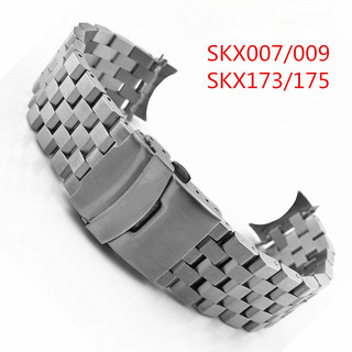 Dây đồng hồ thép không gỉ cong cho Seiko 5 SKX007/SKX009 20/22mm SKX173/SKX175 Diver nam nữ vòng tay kim loại