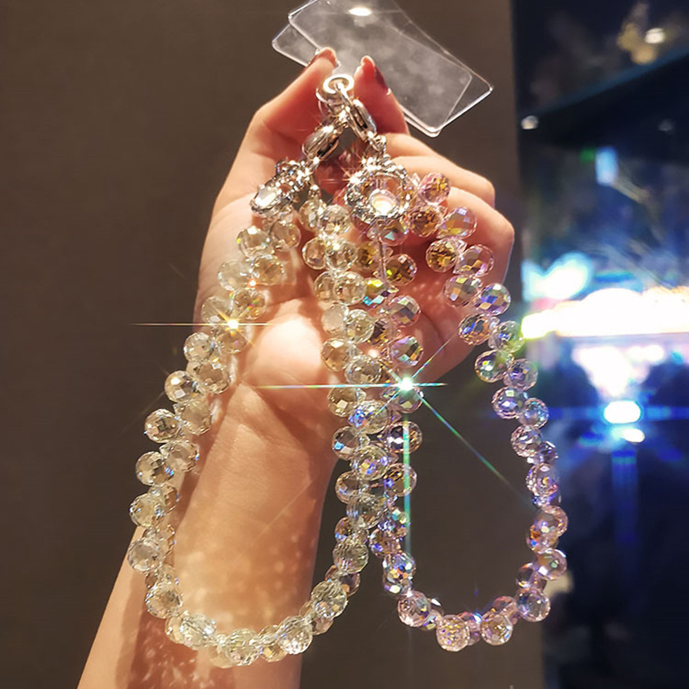 Sang Trọng Vòng Tay Kim Cương Tím Xanh Trong Suốt, Vỏ Điện Thoại Di Động, Dây Đeo Cổ Tay Nữ, Móc Khóa Chống Mất, Bền, Phù Hợp Mọi Mẫu
