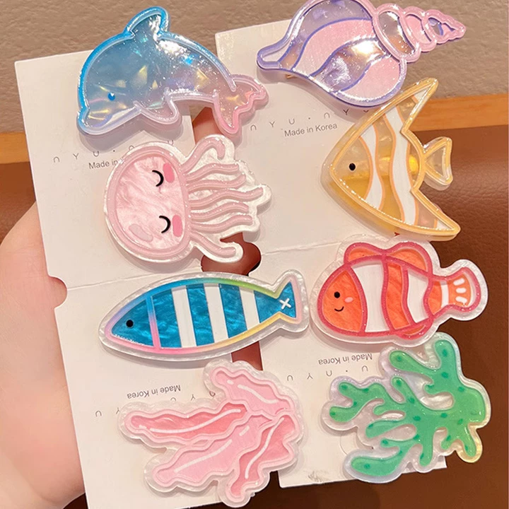 Ocean Series Kẹp Tóc Dễ Thương Sáng Tạo Hoạt Hình Cá Kẹp Tóc Bên Viền Thích Hợp Cho Bé Gái kokochan K35 lovelycapy