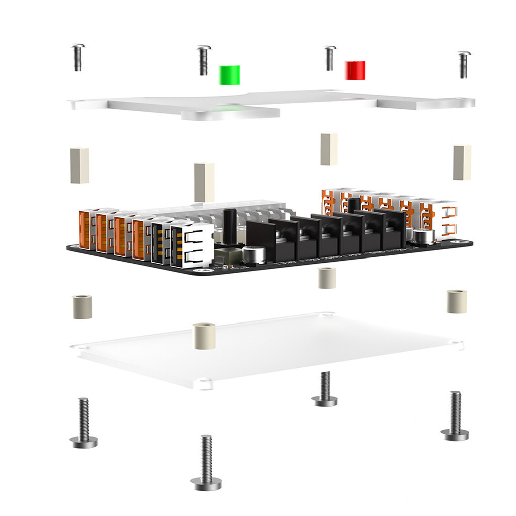 Jmt Phiên bản mới Bảng đột phá nguồn điện ATX và Bộ vỏ Acrylic