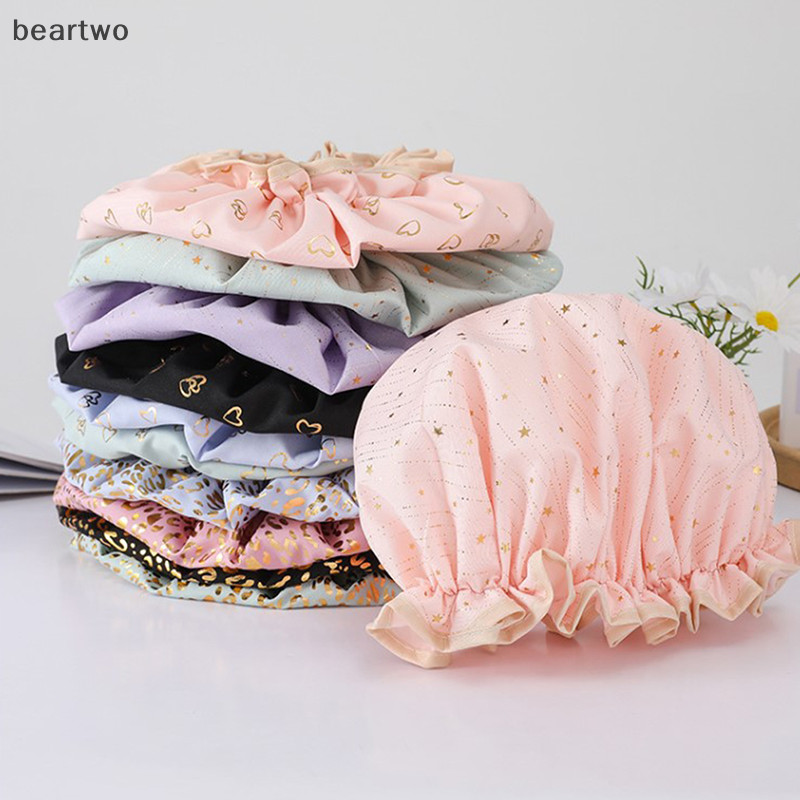 < Beartwo > Vòi hoa sen chống thấm nước Đôi co giãn Dầu gội chống bụi và chống thấm nước Polyester Vỏ tóc dày Vòi hoa sen nữ đẹp
