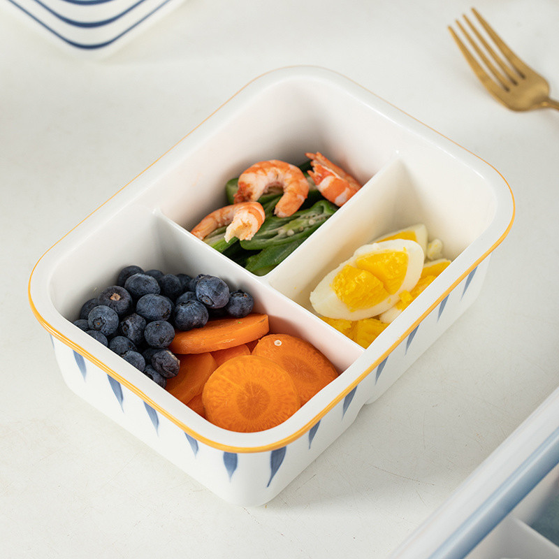 Hộp gốm Bento phong cách Nhật Bản Hộp cơm trưa cách nhiệt Hộp kín tươi Hộp chia Bento Hộp chia cách nhiệt Hộp cơm trưa chia Hộp bảo quản bằng gốm Hộp bảo quản thực phẩm