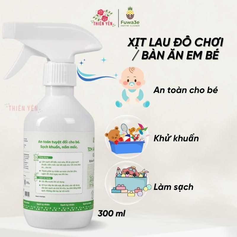 Xịt baby Kháng khuẩn hữu cơ  lau bàn ăn đồ chơi Fuwa3e xịt kk Dizigone TINH DẦU 100% TN Bạc hà