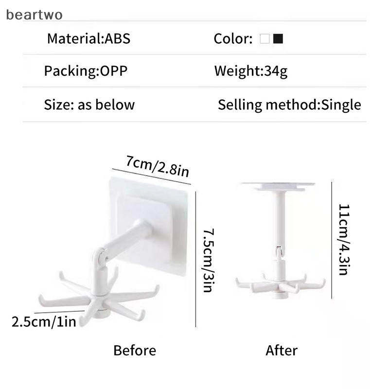 < Beartwo > Móc Nhà Bếp Đa Năng Móc Xoay 360 Độ Giá Để Sắp Xếp Và Bảo Quản Thìa Móc Treo Cho Tiện Ích Nhà Bếp Đẹp