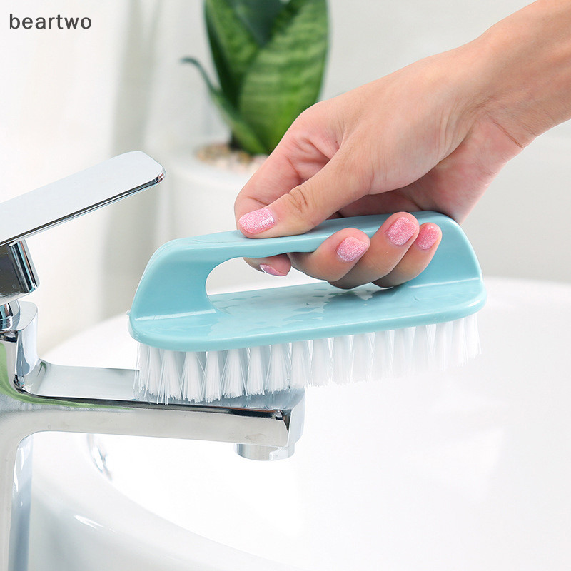 < Beartwo > Bàn chải chà sàn Quần áo giặt có dây cứng Bàn chải chà giày Bàn chải làm sạch tay bằng nhựa di động Phòng tắm nhà bếp Đẹp