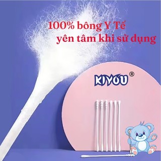 Tăm bông sơ sinh Kiyou đầu nhỏ, đầu dẹt và đầu xoắn tăm bông vcoool mềm mại cho bé shop BeeOn