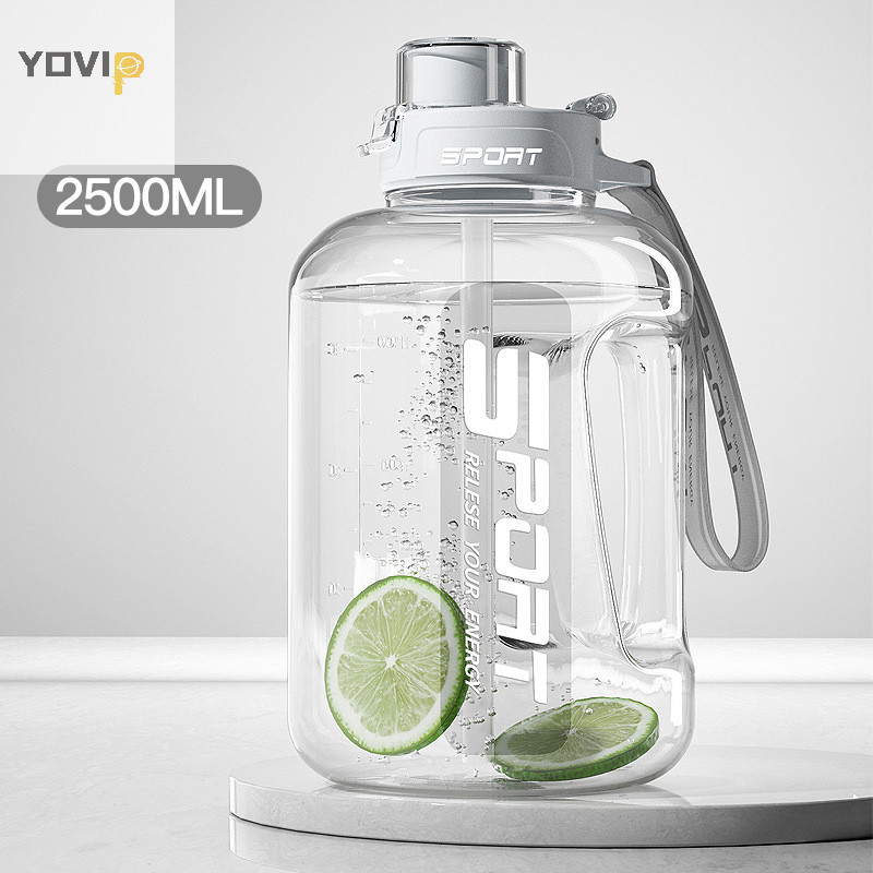 Yovip Dung Tích Lớn2500 / 1700ML Có Nắp Ống Hút Thể Thao Tập Gym Ấm Siêu Tốc Nước Cho Cắm Trại Du Lịch BPA Bình Uống Nước VN